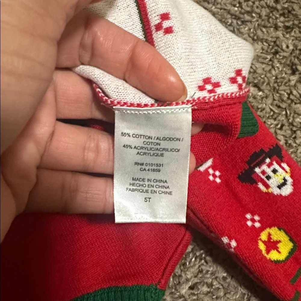 Disney Pixar Toy Story Kids Festive Red and Green Christmas Sweater - Picture 6 of 6